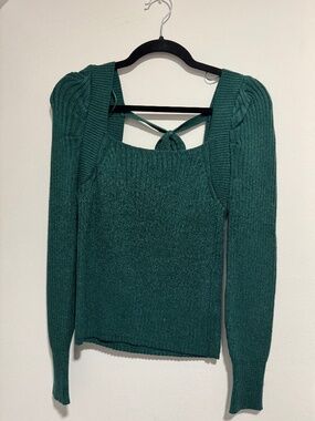 Miracle Dark Green Ribbed Knit Sweater XS/S Soft Cozy